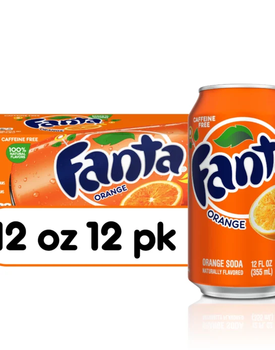 Fanta Orange Soda Fruit Flavored Soft Drink, 12 fl oz, 12 Pack