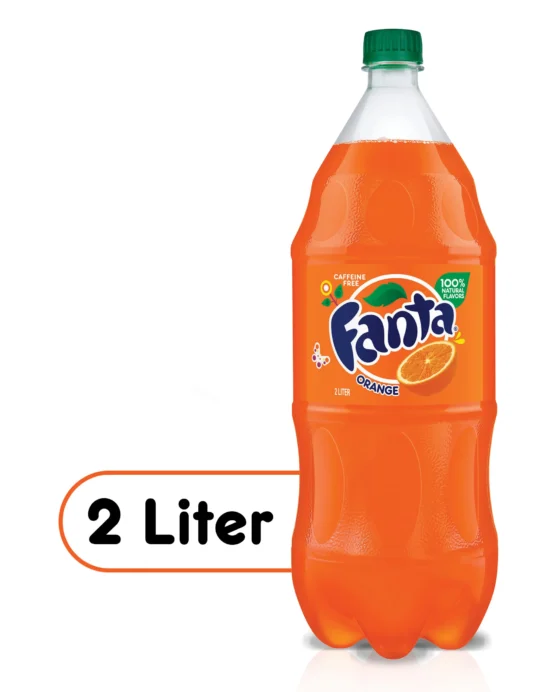 Fanta Orange Soda Fruit Flavored Soft Drink, 2 Liters, Plastic bottle